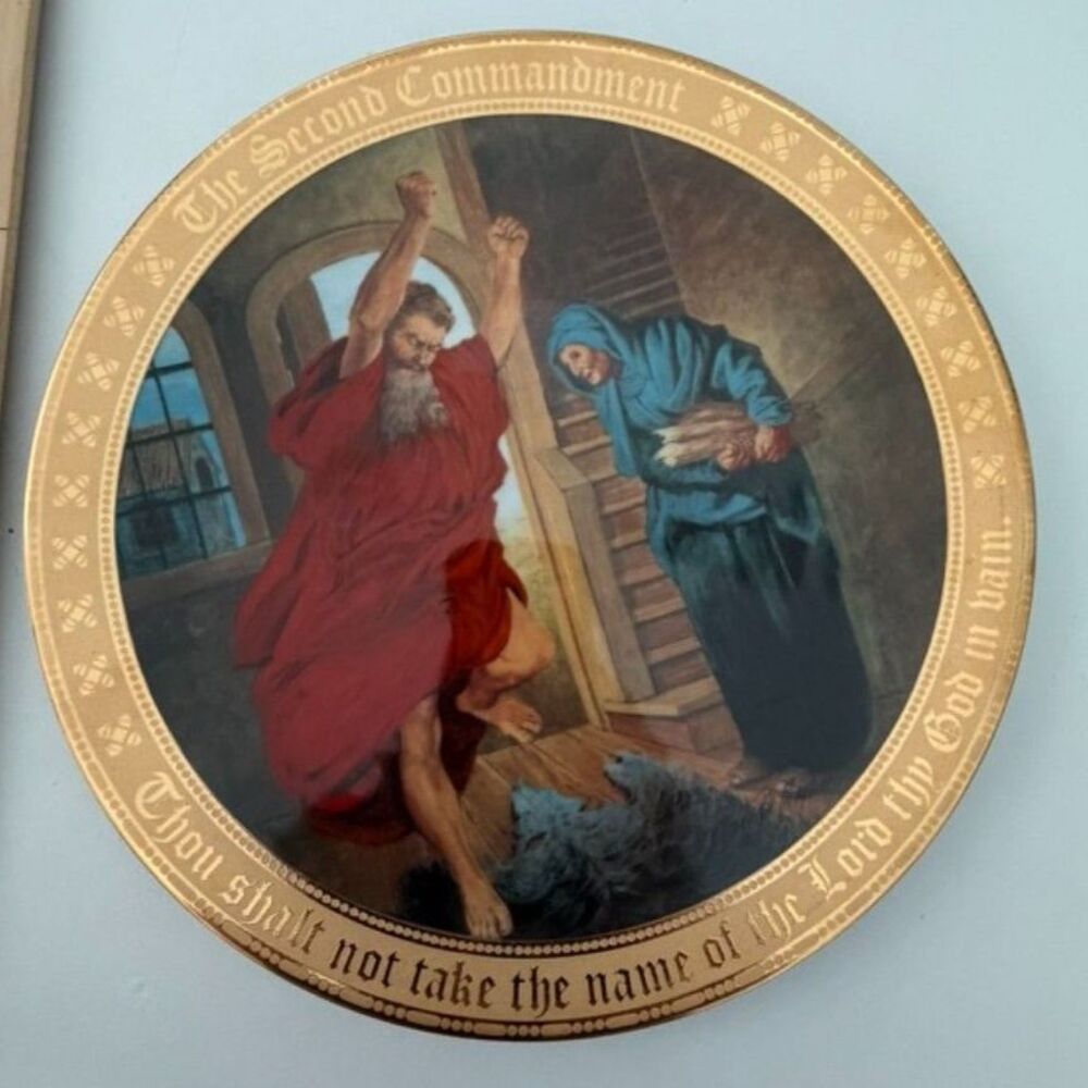 Danbury Mint the Second Commandment collector plate with 24K gold trim